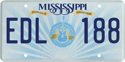 MS license plate EDL188