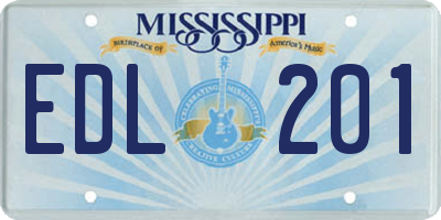 MS license plate EDL201