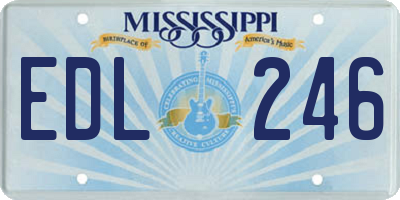 MS license plate EDL246