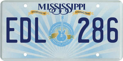 MS license plate EDL286