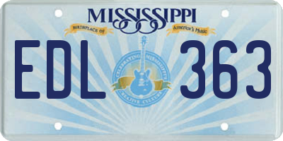 MS license plate EDL363