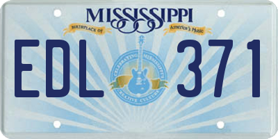 MS license plate EDL371