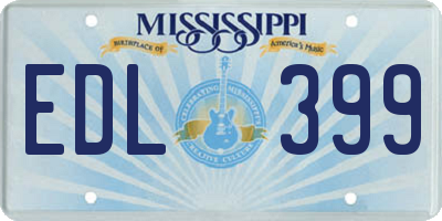 MS license plate EDL399