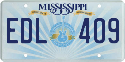 MS license plate EDL409
