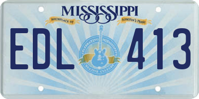 MS license plate EDL413