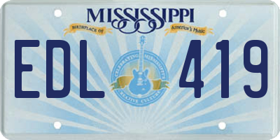 MS license plate EDL419