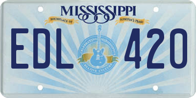 MS license plate EDL420