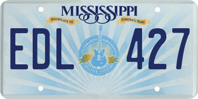 MS license plate EDL427