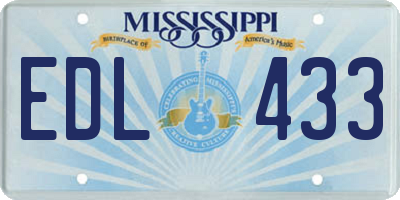 MS license plate EDL433