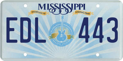 MS license plate EDL443