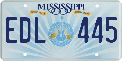 MS license plate EDL445