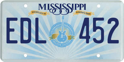 MS license plate EDL452