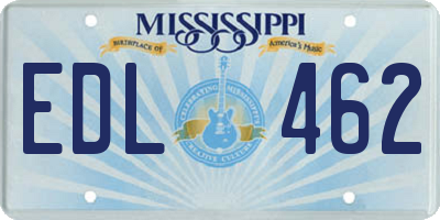 MS license plate EDL462