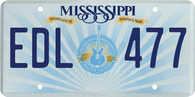 MS license plate EDL477