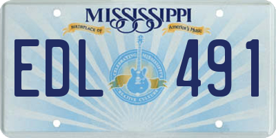 MS license plate EDL491