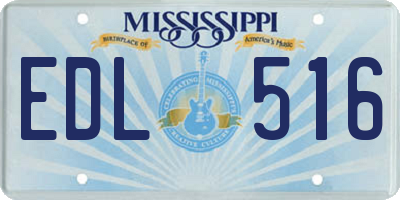 MS license plate EDL516