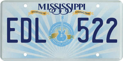 MS license plate EDL522