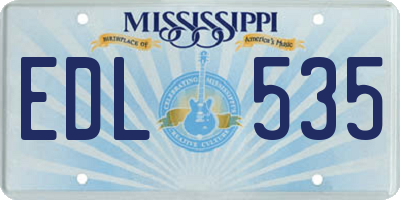 MS license plate EDL535