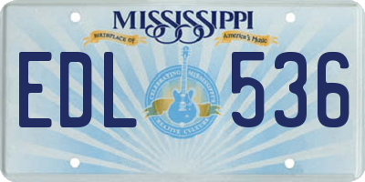 MS license plate EDL536
