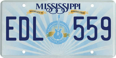 MS license plate EDL559