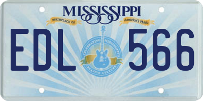 MS license plate EDL566