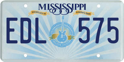 MS license plate EDL575