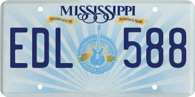MS license plate EDL588