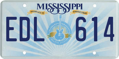 MS license plate EDL614
