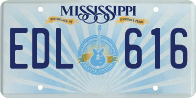 MS license plate EDL616