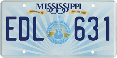 MS license plate EDL631