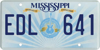 MS license plate EDL641