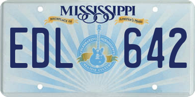 MS license plate EDL642