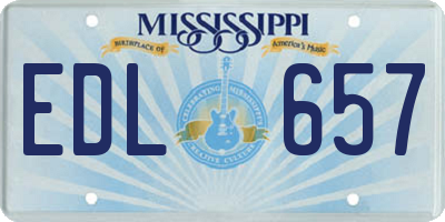 MS license plate EDL657