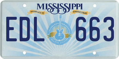 MS license plate EDL663