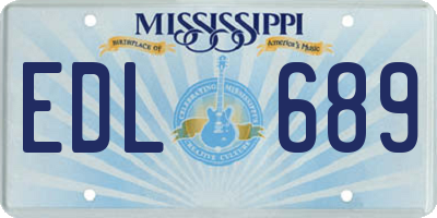 MS license plate EDL689