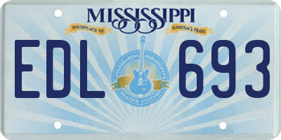 MS license plate EDL693