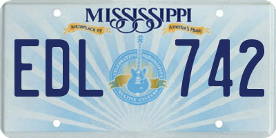 MS license plate EDL742