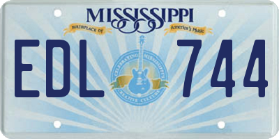 MS license plate EDL744