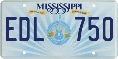 MS license plate EDL750
