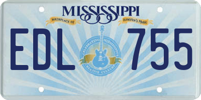 MS license plate EDL755
