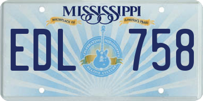 MS license plate EDL758
