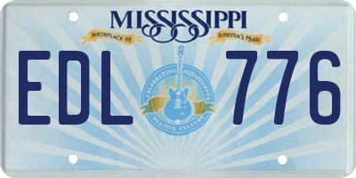 MS license plate EDL776