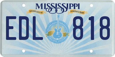 MS license plate EDL818