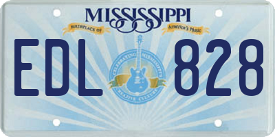 MS license plate EDL828