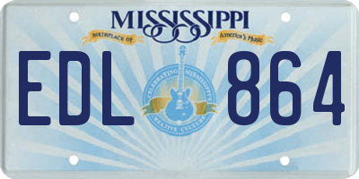MS license plate EDL864