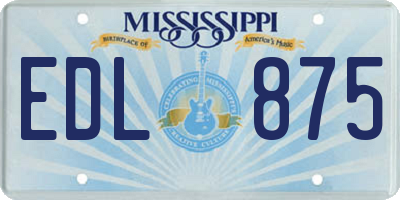 MS license plate EDL875
