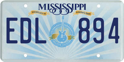 MS license plate EDL894