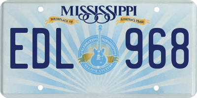 MS license plate EDL968