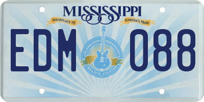 MS license plate EDM088