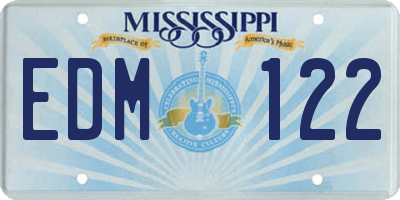 MS license plate EDM122